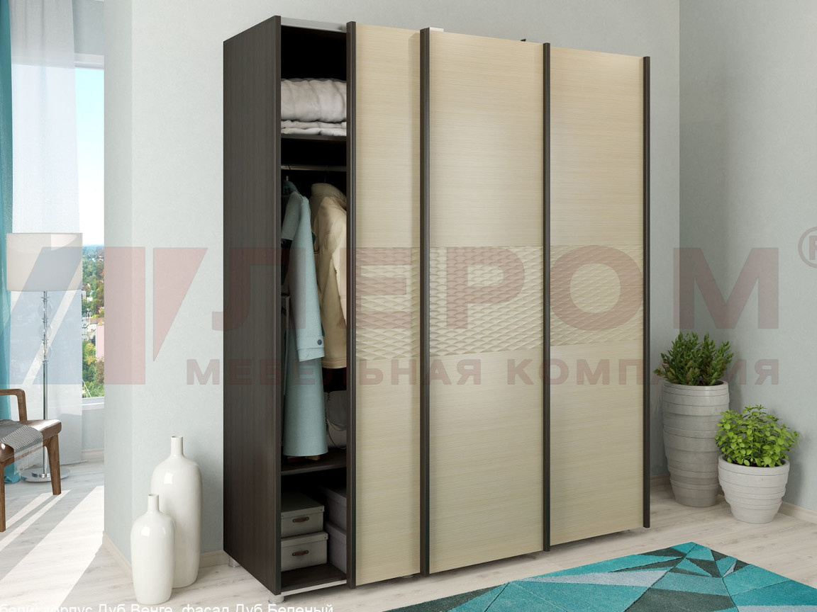 Шкаф-купе КП-231 корпус Дуб Венге-фасад Дуб Беленый - покупайте в Тарко ...